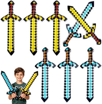 Dailygoods- Zwaardspeelgoed 8 Stuks - Opblaasbaar - Piratenzwaard - Cosplay - Zwembadspeelgoed - Kinderspeelgoed - Hoogwaardige PVC Materialen - Speelzwaard