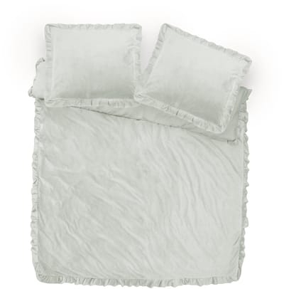 Sleeptime dekbedovertrek Velvet Ruffles Cappuccino Wit 140 x 220 cm
