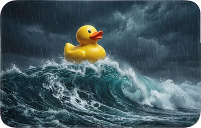 Badmat 80x50 cm - Antislip - Storm - Badeend - Golven - Badmatten voor badkamer - Badkamermat - Douchemat - Badkamer mat