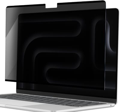 MYWAY, Screenprotector geschikt voor MacBook Pro 14 - Privacy (Wasbaar), Transparant zwart