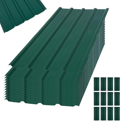 Golfplaten Dakplaten - Trapezium Platen - Dak Bedekken - Verzinkt Staal - 110x45cm 0.2mm - Groen