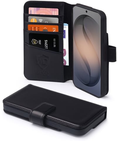 MobyDefend Hoesje - Geschikt voor Samsung Galaxy S26 - Luxe Leren Wallet Bookcase - Zwart