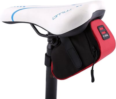 Fietszadel Tas voor Fietsen, Ideaal voor Reizen, Eenvoudig te Bevestigen, 15 x 7 x 7 cm (Rood)