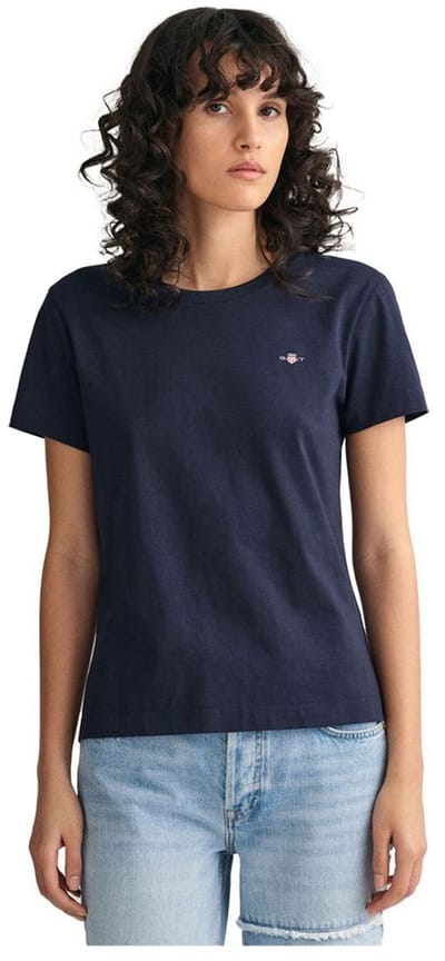Gant Shield Regular Fit T-shirt Met Korte Mouwen Blauw 2XL Vrouw