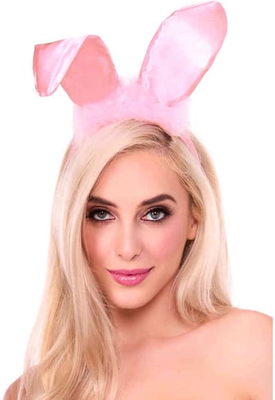 Leg Avenue - Bendable Marabou Trimmed Satin Bunny Ears Kostuum Accessoire - Roze