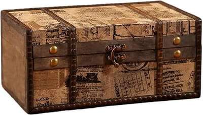 Schatkist - Opbergdoos - Sieraden Opbergen - Vintage Stijl - 26 cm - Kleurrijk