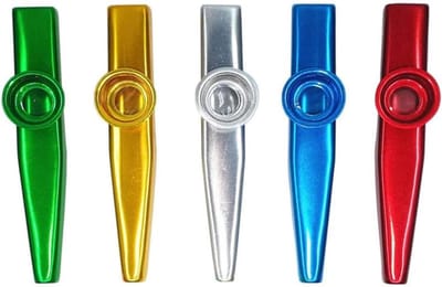 Muziek Kazoos - Aluminium Instrument - Muziek Maken - Eenvoudig te Bespelen - 5 Stuks - Regenboog