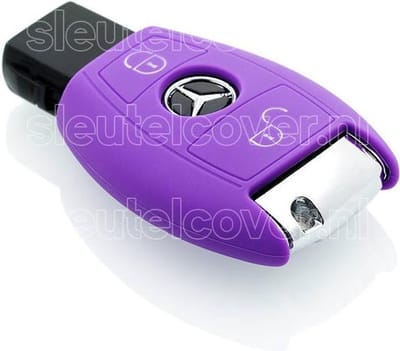 Autosleutel Hoesje geschikt voor Mercedes - SleutelCover - Silicone Autosleutel Cover - Sleutelhoesje Paars