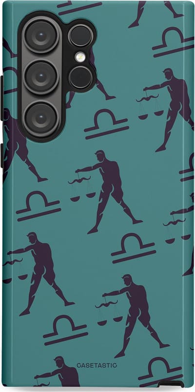 Casetastic Hoesje Geschikt voor Samsung S23 Ultra - Stijlvolle Beschermende Duo-layer Case - Zodiak weegschaal