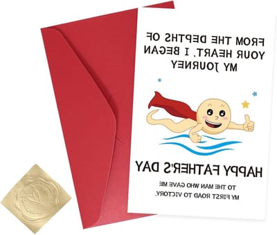 Grappige Vaderdagkaart met Envelop voor Papa, Leuk Cadeau voor Vader van Kinderen, Humoristische Groet voor Vaderdag