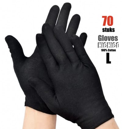 70 Stuks katoenen Handschoen Maat L Zwart, 35 Paar Zwartte katoenen Handschoen – 70PCS black Gloves 35 Pairs Soft Cotton Gloves Coin Jewelry Silver Inspection Gloves Stretchable Lining Glove Size L - Handschoenen 100% katoenen - Gloves Cotton