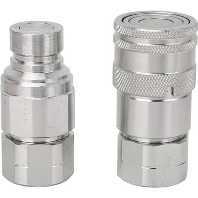 2 STUKS Hydraulische Koppelingen met Stofkappen 12 NPT Draad Vlakke Zijde Snelkoppelingen voor Skip