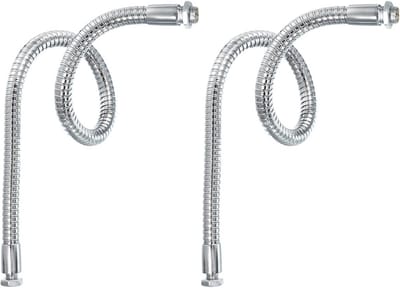 PATIKIL 15,7 inch microfoon zwanenhals, 2 stuks M10/M8 fijne draad 10 mm metalen universele slang flexibele arm zwanenhals buisverlenging voor multifunctionele doe-het-zelf, zilverkleurig