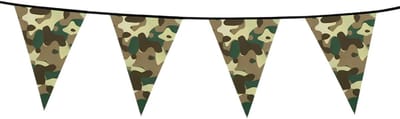 Boland Camouflage vlaggenlijn - 6 meter - kunststof - leger thema - vlaggetjes - versiering