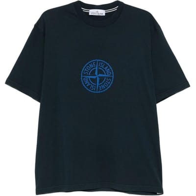 Stone Island Logo Print Korte Mouw Ronde Hals T-shirt Heren tops L1S152100001S0362V0020 L