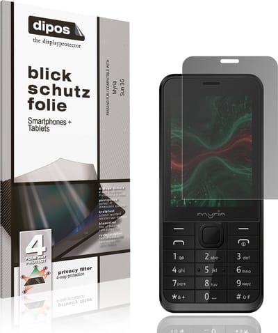dipos – Matte Privacy Screenprotector geschikt voor Myria Sun 3G | Anti-Spy Beschermfolie
