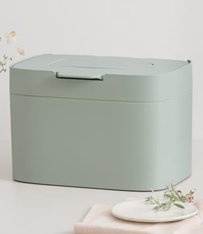 PromoHome Biologische Keukenprullenbak | 4,5L met Houten Dekel en Geurneutralisatie | Groen