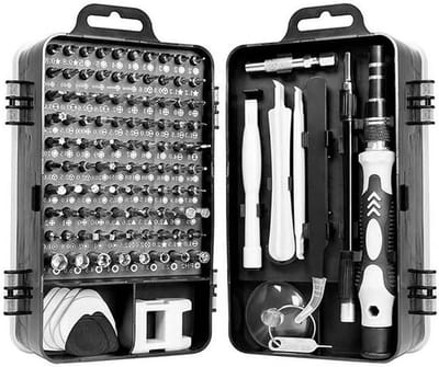 Precisie Schroevendraaierset - Reparatieset Handgereedschap - Elektronica Repareren - 115 Delige Kit - 19 x 11 x 6 cm - Zwart