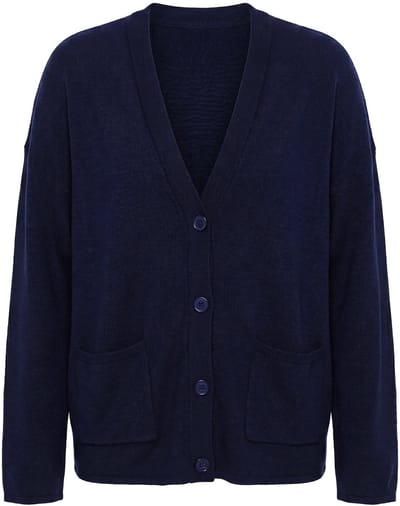 MIAMODA - Dames - Vest boxy fit wijde lange mouwen - Donkerblauw - Maat 54+