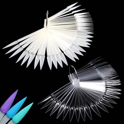Dailygoods- Nagelstaal 100 Stuks - Nagel Display - Nagel Display Waaier - Metalen Ring - Duidelijke/Natuurlijke Nagelmonsters - Voor Nail Art - Nageldisplay
