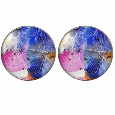 Clip oorbellen- lena-Blauw/ Roze 2 cm