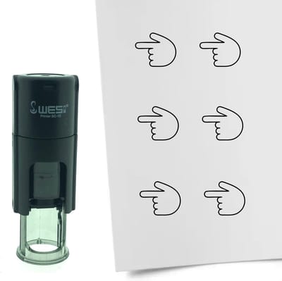CombiCraft Stempel Wijzen naar links 10mm rond - zwarte inkt