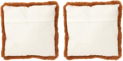 J-Line kussen Eekhoorn - polyester - bruin/gebroken wit - small - 2 stuks