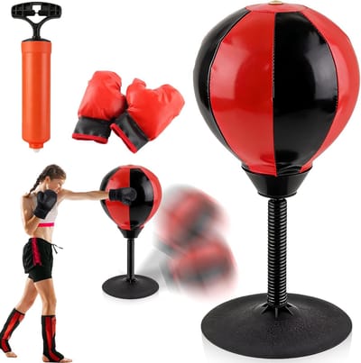 Mini Punching Bag met Zuignap - Tafelpunchingbal voor Stressverlichting en Vermaak Thuis en op Kantoor