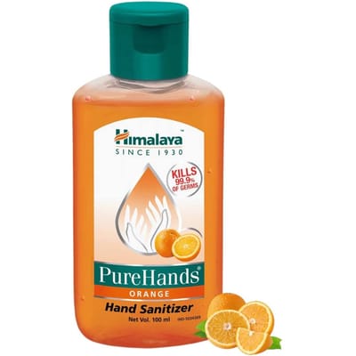 Himalaya Pure Hands Oranje Handdesinfectiemiddel 100ml Pak van 1 Alcoholbasis Sneldrogende Gel voor Bescherming tegen Germen en Frisse Schone Handen orange