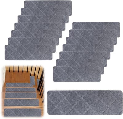 Tapis D'escalier - Antislip Trede - Veilig Lopen - Zonder Lijm - 15 Stuks - Lichtgrijs