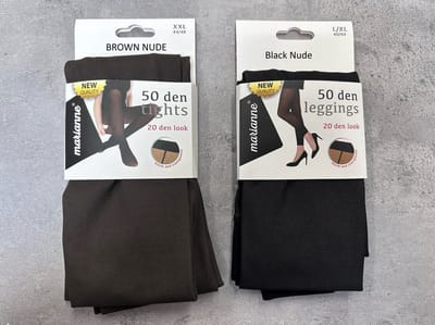 Marianne - Transparante Look Panty - 20 Denier Uiterlijk met 50 Denier Warmte en Comfort - Maat S/M - Kleur: Black/Beige