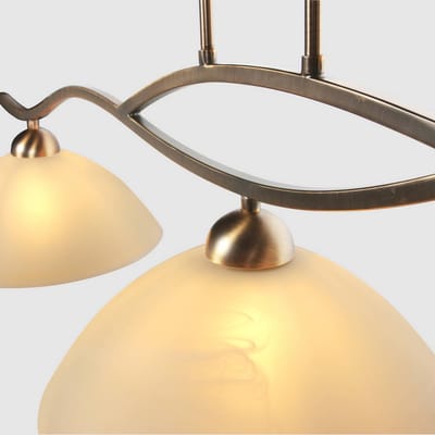 Anthea 4326BR – klassieke hanglamp met drie amberkleurige glazen, hoogte instelbaar, brons, geschikt voor binnen, Steinhauer