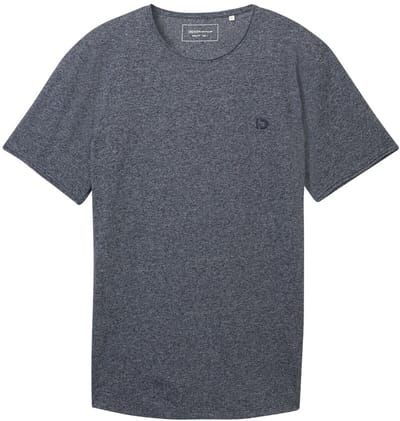 Tom Tailor Denim - T-shirt met gemêleerde look - Maat XXL - sky captain blue