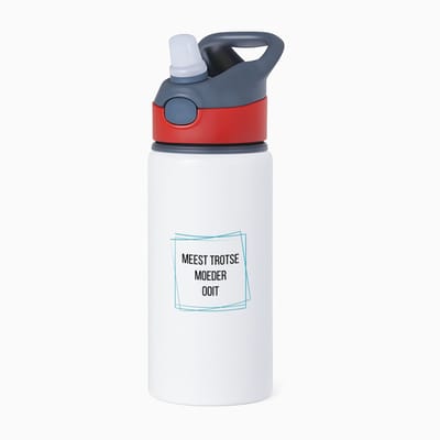 Hacebo® - meest trotse moeder ooit waterfles met rietje rood - Mama - trotse moeder - Moeder cadeautjes - moederdag - verjaardagscadeau - verjaardag - cadeau - geschenk - kado - gift - moeder artikelen - water fles - 650ML