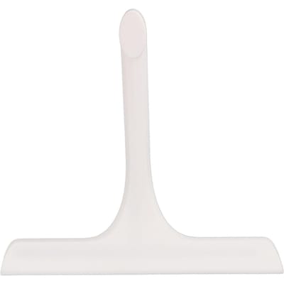 Raclette à vitre avec manche antidérapant Nettoyeur de fenêtre en silicone pour salle de bain fenêtres cuisine blanc