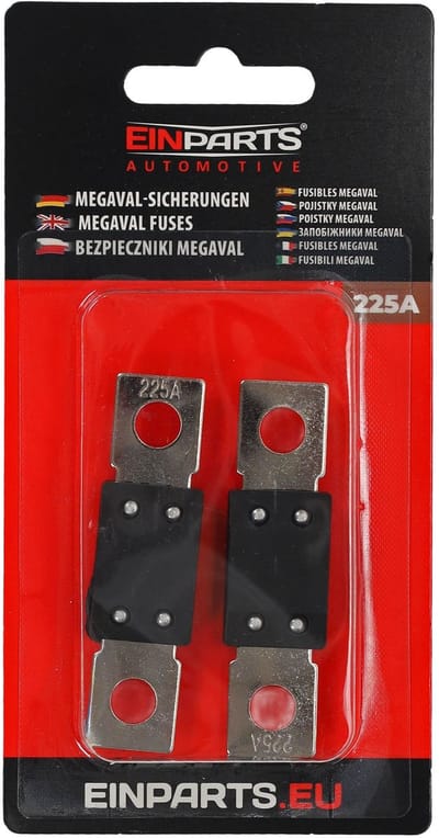 Einparts Megaval Zekeringen 225A Set Van 2 Voor Audiosystemen 12V 24V