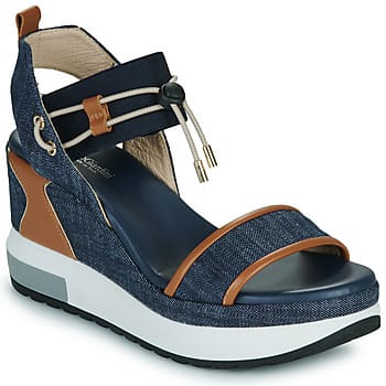 Sandali Nerogiardini T.Tinto 9 Armenia Cognac Elastico Blu Poli.Milena - Fashion Wear - Vrouwen