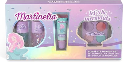 Make-upset voor kinderen - zeemeermin thema met glitter nagellak en oogschaduw