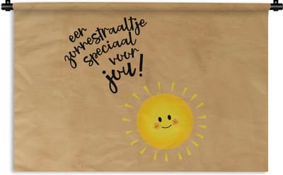 Wandkleed - Wanddoek - Sterkte - Quotes - Zon - 180x120 cm - Wandtapijt