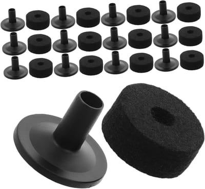 Drum Bekken Beschermers - Vilt Pads - Drumstel Onderhoud - Hoge Dichtheid Materiaal - 20 Sets - Zwart