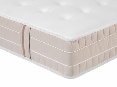 Vente-unique Set 90 x 190 cm bedbodem met opbergruimte wit + matras met ingenaaide veren 5 zones traagschuim ontvangstlaag en anti-bedwantsen tijk dikte 24 cm - VIREVO van NATUREA