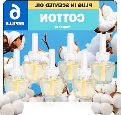 Vul je luchtverfrisser aan met deze navulling van 6 x 18 ml katoen geur, ideale kamer geur en luchtverfrisser olie