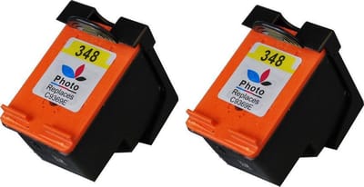 KATRIZ® huismerk ink HP348 Foto kleuren | voor HP DeskJet Series DeskJet 460c/460cb/460wbt/5440/5740/DeskJet 5745/5940/6520/6540 | Met chip | 2 stuks