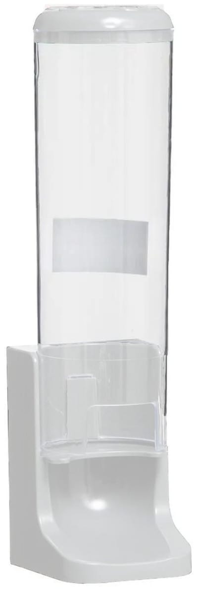 5Five Make up watjes/watten schijfjes houder - wit - muur dispenser - 26 cm - kunststof transparant - voor 80 watjes