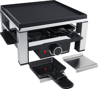 Steba RC104 - Gourmet & Raclette set - 4 personen - extra lang 2 m snoer - hoogwaardige aluminium plaat