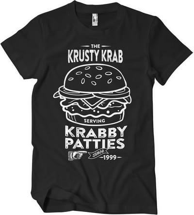 Spongebob The Krusty K-rab -T-shirt met K-rab-motief van Patties, zwart