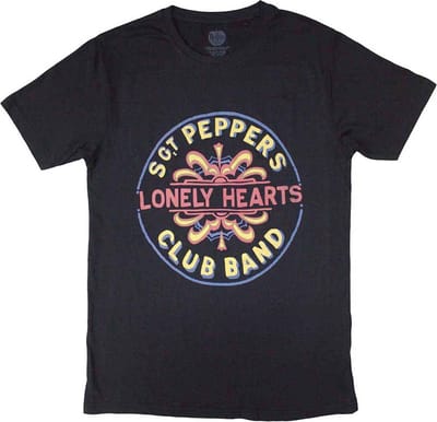 The Beatles - Painted Pepper Heren T-shirt - S - Zwart