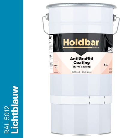Holdbar Anti Graffiti Coating Lichtblauw (RAL 5012) 5 Kg - Maakt Graffiti verwijderbaar - Graffiti Verwijderen - In Alle Kleuren - Voor Steen, Beton, Hout, Metaal en Tegels
