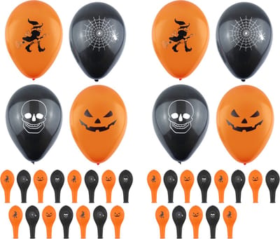 Henbrandt Halloween ballonnen met prints - 36x stuks - 23 cm - Halloween feestversiering - decoraties
