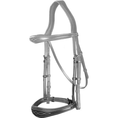 Anatomische leren neusriem voor paarden zonder onderkaak Dy'on